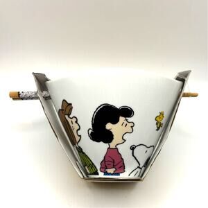 Charlie Brown, Peanuts, Snoopy Noodle, Ramen Bowl w/Chopsticks Set - New